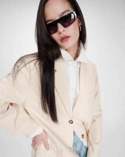Women's Vanilla Striped Blazer with Two Buttons GRACE & MILA (SKU) 11016