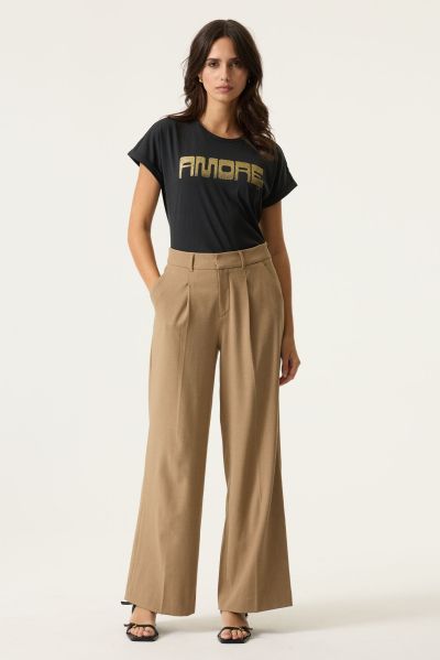 Women's wide-leg high-waist trousers - elegant style GARCIA (SKU) N260312