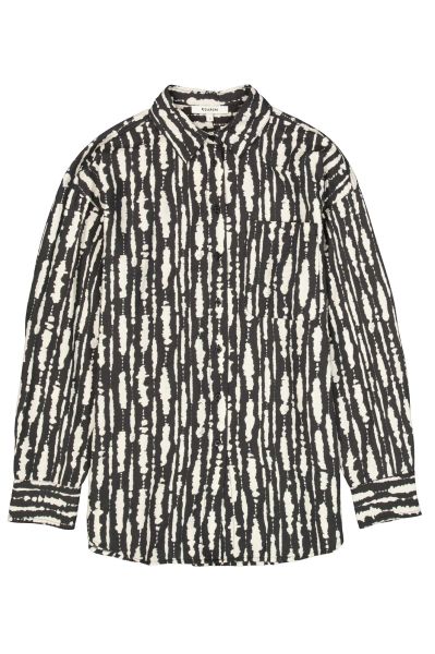 Black and white long-sleeve shirt with print - elegant look GARCIA (SKU) N260230