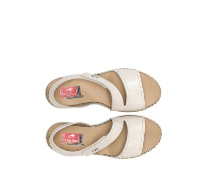 Cream platform sandals - elegant and comfortable! FLUCHOS (SKU)2137.