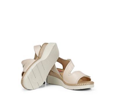 Cream platform sandals - elegant and comfortable! FLUCHOS (SKU)2137.