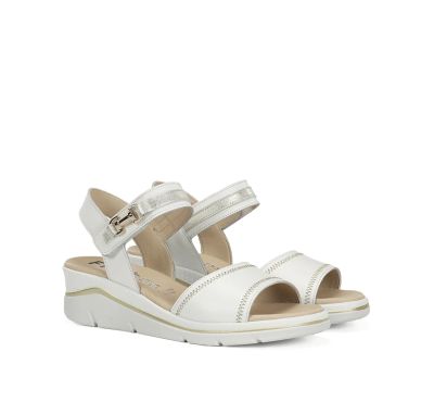 White women's platform sandals - summer style and comfort! FLUCHOS (SKU)2427