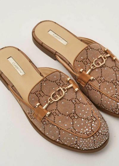 Women's Jacquard clogs with crystals - elegant style GAUDI (SKU) V6365220