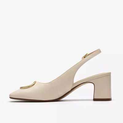 Beige heeled sandals - elegant and comfortable! CLARKS (SKU)26186488