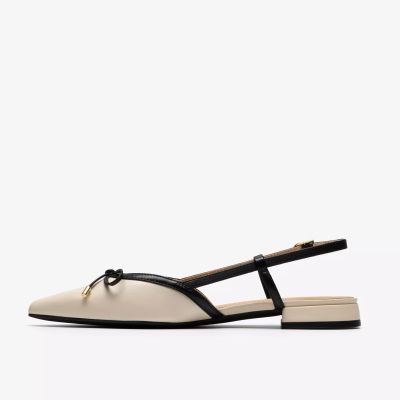 Cream low-heeled sandals - elegance and comfort! CLARKS (SKU)26186115