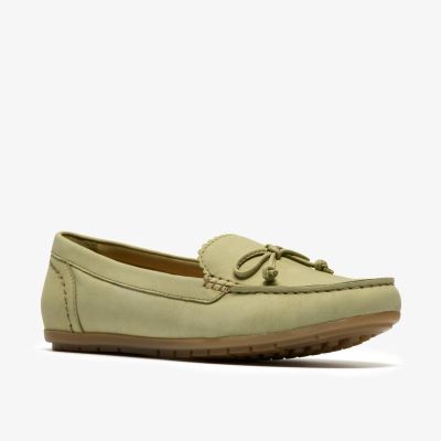 Зелени мокасини от набук - класически комфорт!!!CLARKS (SKU)26186935