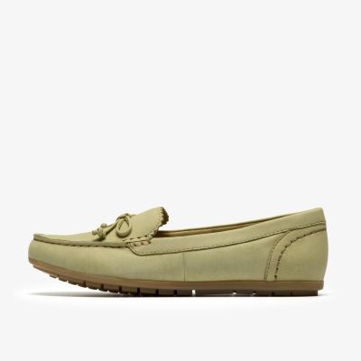 Зелени мокасини от набук - класически комфорт!!!CLARKS (SKU)26186935