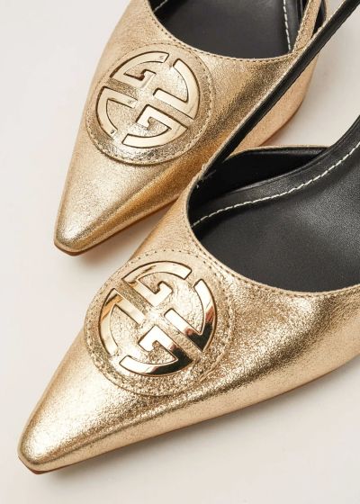 Gold pointed-toe heeled sandals GAUDI (SKU) V6365202