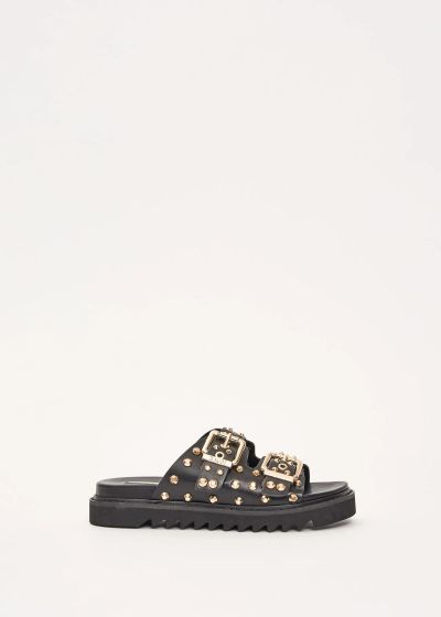 Women's slippers in black with eyelets - style and comfort GAUDI (SKU) V6365060