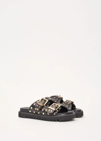Women's slippers in black with eyelets - style and comfort GAUDI (SKU) V6365060