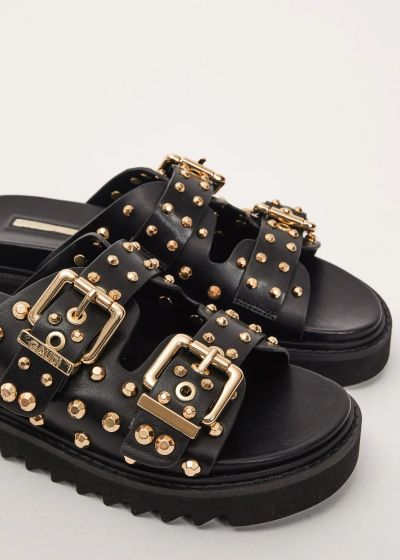Women's slippers in black with eyelets - style and comfort GAUDI (SKU) V6365060