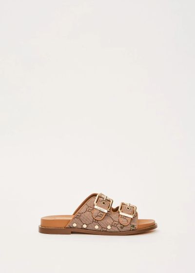 Women's slippers with jacquard logo and adjustable straps GAUDI (SKU) V6365050