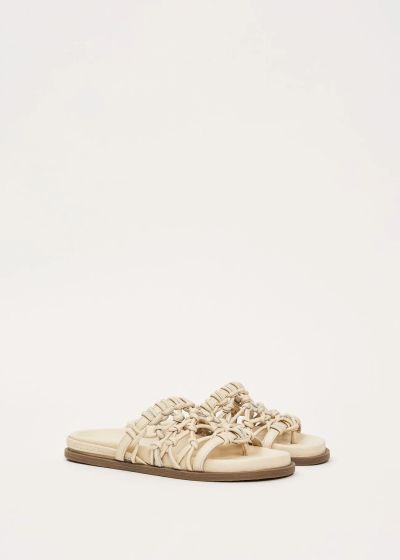 Beige woven leather sandals - elegant comfort GAUDI (SKU) V63655040