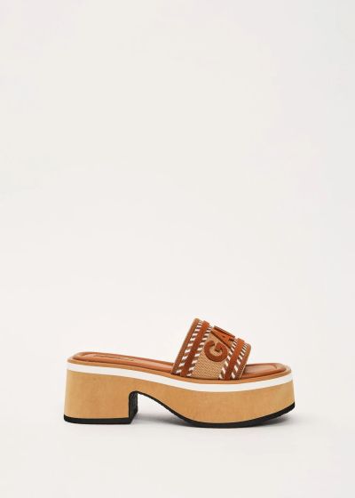 Brown women's platform slippers - elegant comfort GAUDI (SKU) V6365090