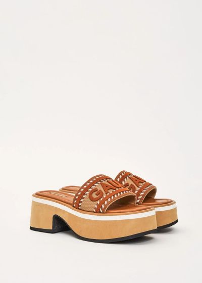 Brown women's platform slippers - elegant comfort GAUDI (SKU) V6365090