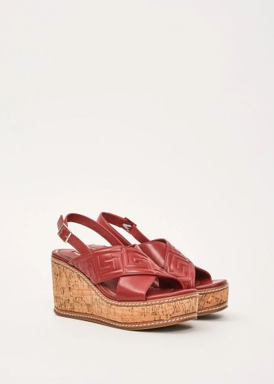 Burgundy platform sandals with crossed straps - elegance and comfort GAUDI (SKU) V6365101