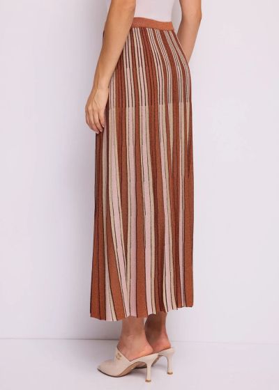 Pleated midi skirt made of fine knit - elegant and stylish GAUDI (SKU) 611FD73001