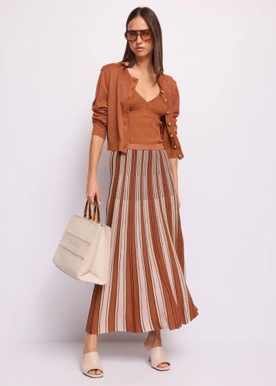 Pleated midi skirt made of fine knit - elegant and stylish GAUDI (SKU) 611FD73001