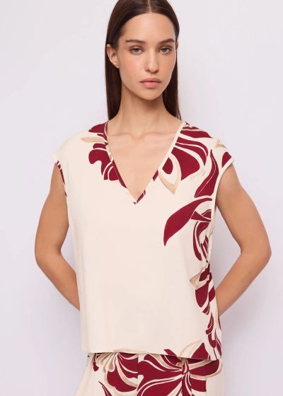 Viscose V-neck top GAUDI (SKU) 611FD45062