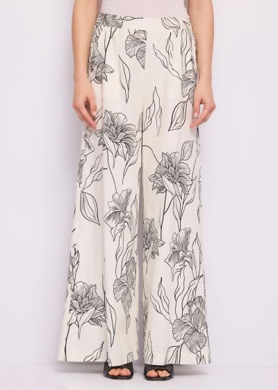 Floral high-waisted trousers - elegance and comfort GAUDI (SKU) 611FD25020