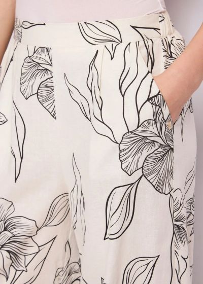 Floral high-waisted trousers - elegance and comfort GAUDI (SKU) 611FD25020