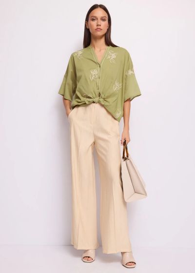 Elegant women's high-waisted trousers - simple style and comfort GAUDI (SKU) 611FD25037