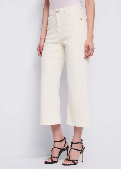 White elastic high waist jeans - perfect comfort GAUDI (SKU) 611BD25018
