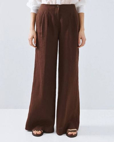 Coffee wide-leg trousers - elegant comfort ACCESS FASHION (SKU) 5007