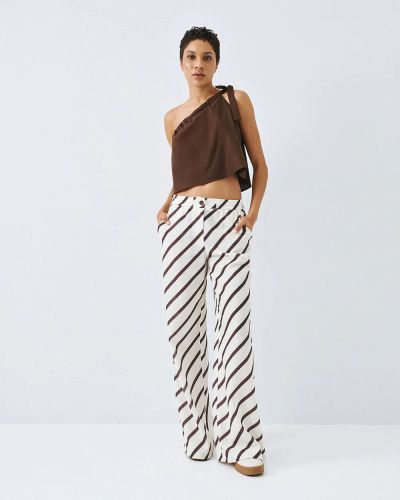 Striped women's wide-leg trousers - elegant comfort ACCESS FASHION (SKU) 5106