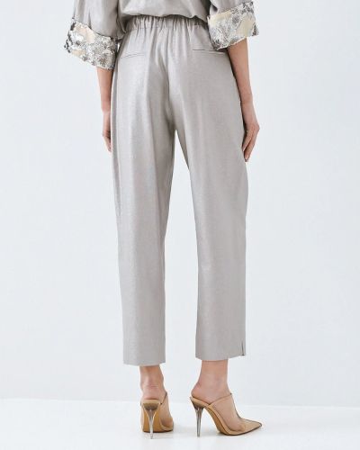 Silver elegant women's trousers ACCESS FASHION (SKU) 5130
