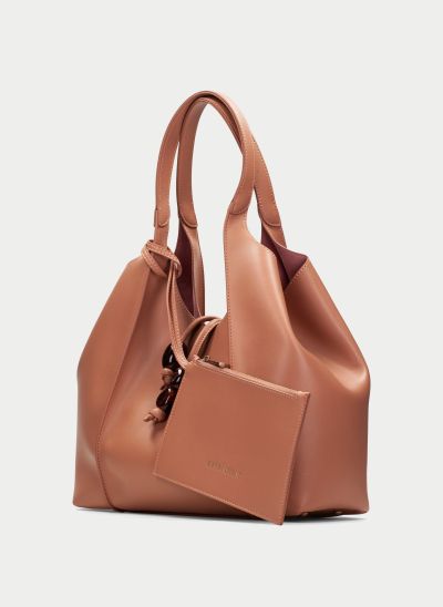 Кафява кожена чанта тип shopper - елегантна и практична!HISPANITAS (SKU)264532