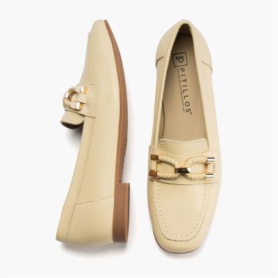 Бежови дамски мокасини с нисък ток - елегантни и удобни!PITILLOS (SKU)11140