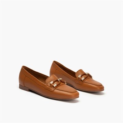 Кафяви дамски мокасини с нисък ток - елегантност и комфорт!PITILLOS (SKU)11140.