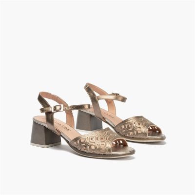 Golden heeled sandals - elegant and comfortable!PITILLOS (SKU)11216