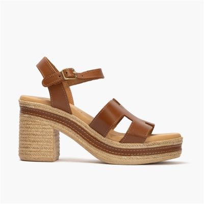 Brown summer heeled sandals - elegant and comfortable!PITILLOS (SKU)30211