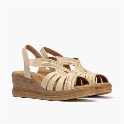 Beige platform sandals - elegant and comfortable!PITILLOS (SKU)11053