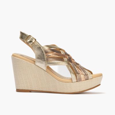 Golden platform sandals - style and comfort!PITILLOS (SKU)30205