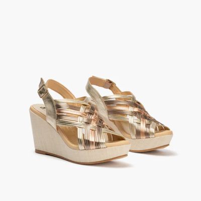 Golden platform sandals - style and comfort!PITILLOS (SKU)30205
