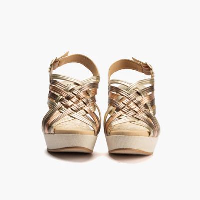Golden platform sandals - style and comfort!PITILLOS (SKU)30205