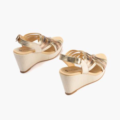 Golden platform sandals - style and comfort!PITILLOS (SKU)30205