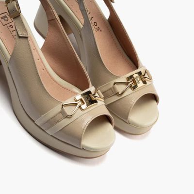 Cream high-heeled sandals - elegance and style!PITILLOS (SKU)20322