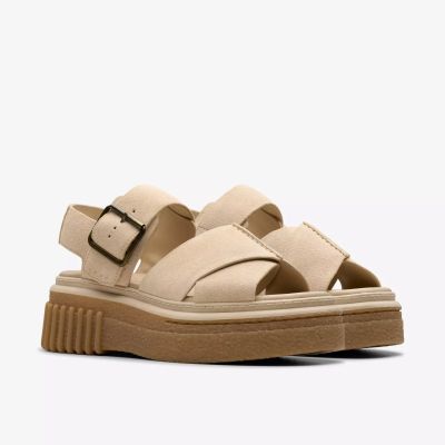 CLARKS Beige Women's Casual Sandals (SKU)26181202