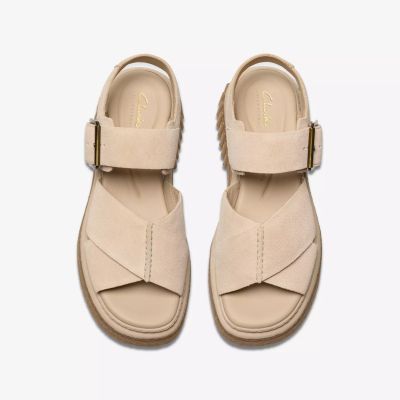 CLARKS Beige Women's Casual Sandals (SKU)26181202
