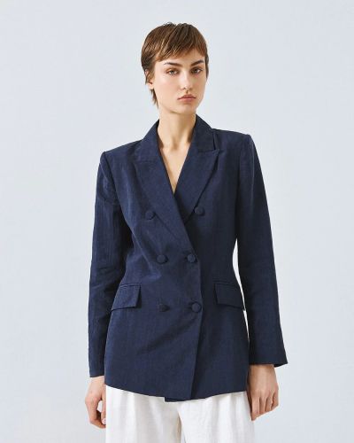 Elegant jacket, ink blue, satin sheen ACCESS FASHION (SKU) 1059
