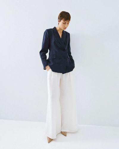 Elegant jacket, ink blue, satin sheen ACCESS FASHION (SKU) 1059
