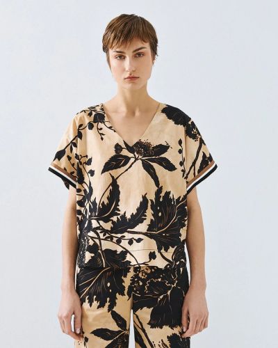 Floral short sleeve blouse - elegant and stylish ACCESS FASHION (SKU) 2151