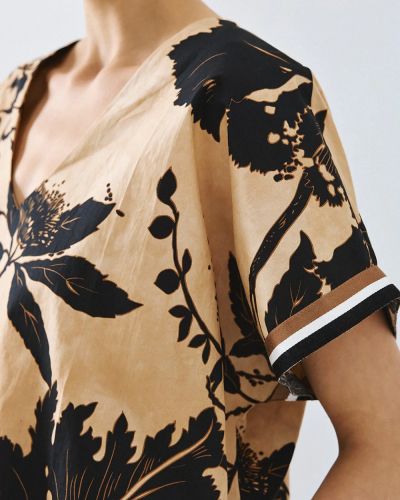 Floral short sleeve blouse - elegant and stylish ACCESS FASHION (SKU) 2151