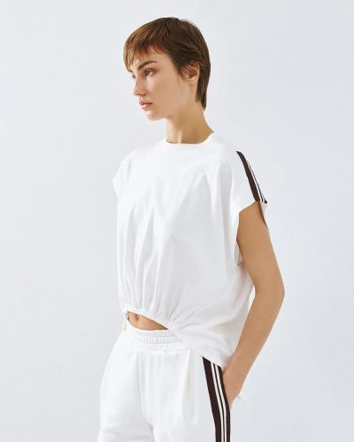 Asymmetric Women's Blouse with Short Sleeves ACCESS FASHION (SKU) 2107