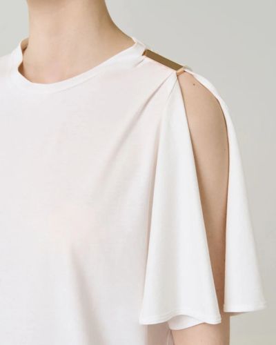 Short-sleeved blouse with metallic accent ACCESS FASHION (SKU) 2204