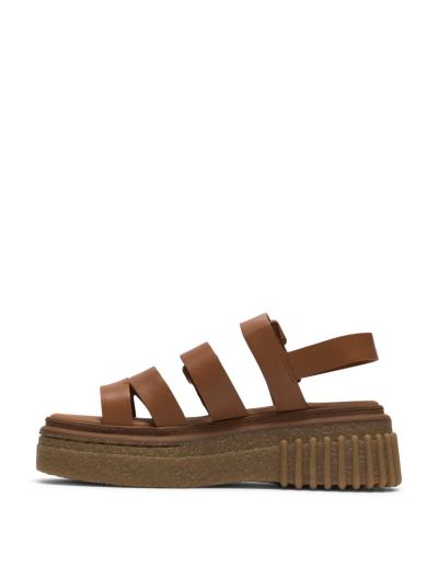 Women's sandals on a light platform - brown, comfortable, elegant!!!CLARKS (SKU)26185889
